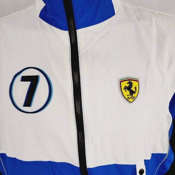 FERRARI MENS PUMA STREET RACING WOVEN JACKET WHITE BLUE SIZE XS NWT 597939-02 - Picture 5 of 10